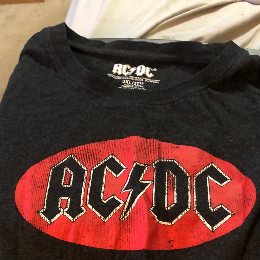 AC/DC Black Kids Tee with Red Oval Logo